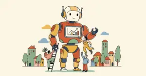 Editorial illustration for: 15% of Americans say they’d be willing to work for an AI boss, according to new poll