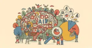 Editorial illustration for: Study Finds AI Boosts Scientific Output but Narrows Research Scope by Five Percent