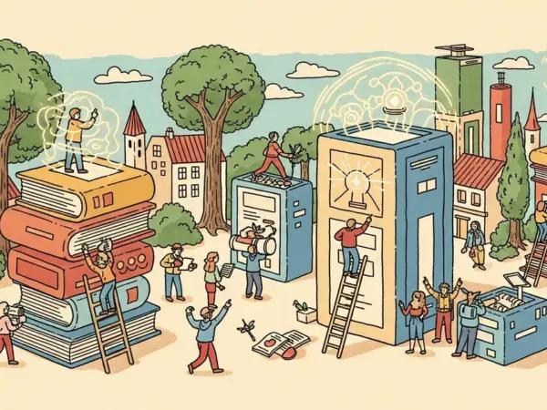 Editorial illustration for: Researchers Propose Using AI Language Models as Cultural Archives for Global Societies