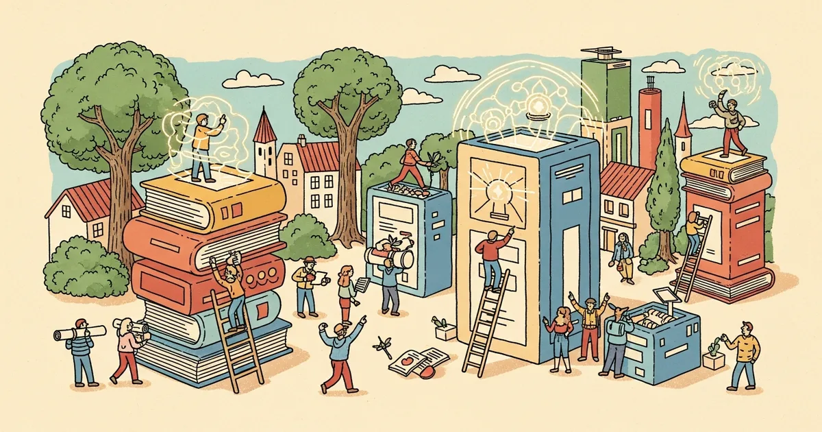 Editorial illustration for: Researchers Propose Using AI Language Models as Cultural Archives for Global Societies