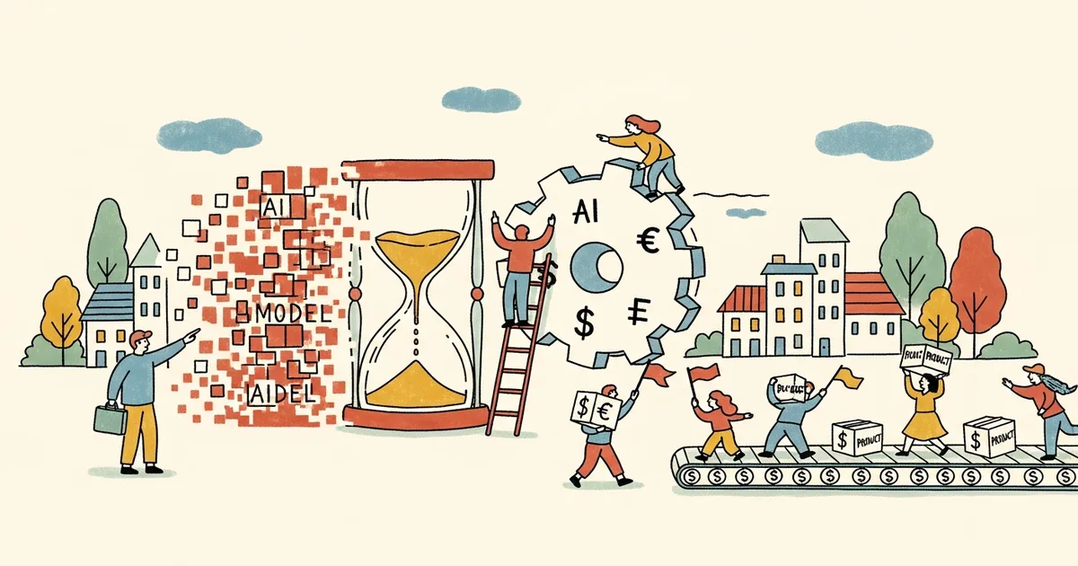 Editorial illustration for: AI Models Lose Their Edge Within Weeks as Distillation Accelerates the Commoditization Cycle