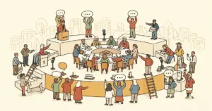 Editorial illustration for: AI Roundtable Platform Lets 200 Models Debate and Vote on Your Questions