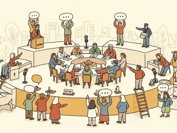 Editorial illustration for: AI Roundtable Platform Lets 200 Models Debate and Vote on Your Questions