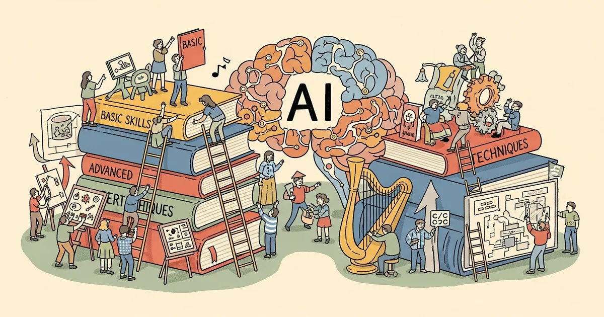 Editorial illustration for: Anthropic Data Shows AI Skill Improves with Practice, May Widen Inequality