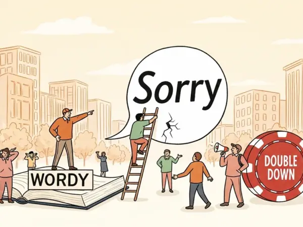 Editorial illustration for: AI sycophancy makes people less likely to apologize and more likely to double down, study finds