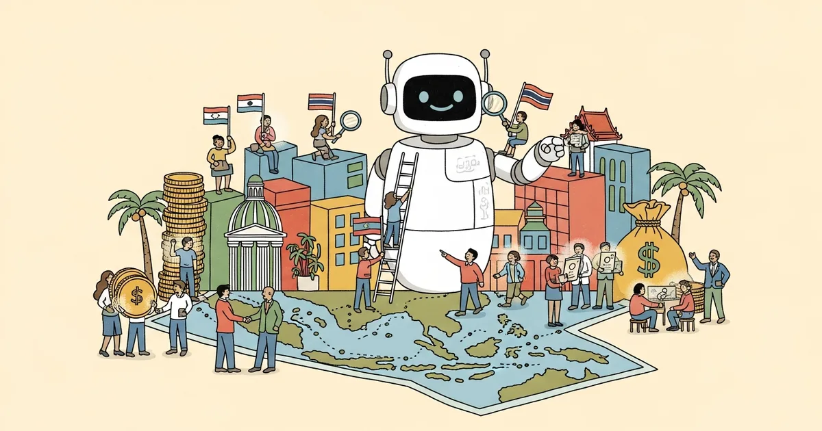 Editorial illustration for: Thailand's Amity Raises $100 Million Series D for AI Expansion Across Southeast Asia