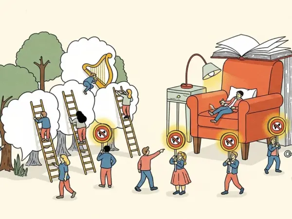 Editorial illustration for: Anthropic Commits to Keeping Claude Ad-Free as 'Space to Think'