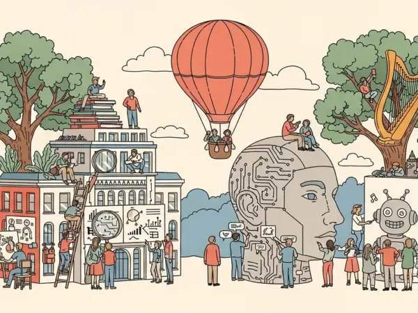 Editorial illustration for: Anthropic Launches Institute to Study Societal Impact of Powerful AI