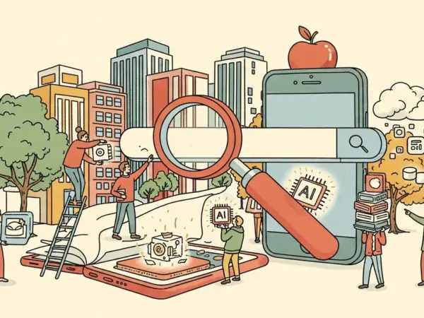 Editorial illustration for: Apple Pivots Its AI Strategy to App Store, Search-Like Platform Approach