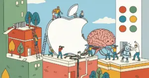 Editorial illustration for: Apple Killed Siri and Rebuilt It With Google's Brain