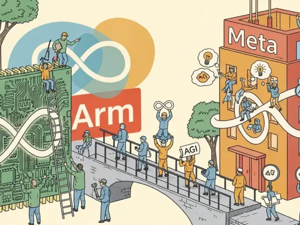 Editorial illustration for: Arm and Meta Built the First CPU Designed Specifically for AGI