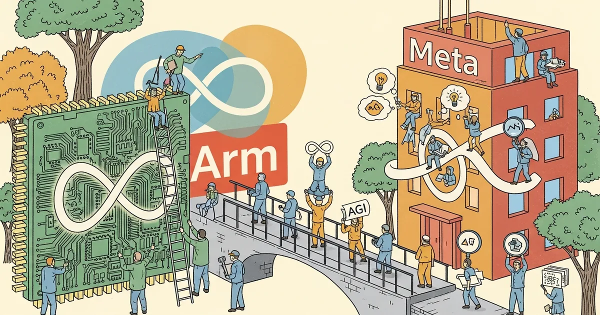 Editorial illustration for: Arm and Meta Built the First CPU Designed Specifically for AGI