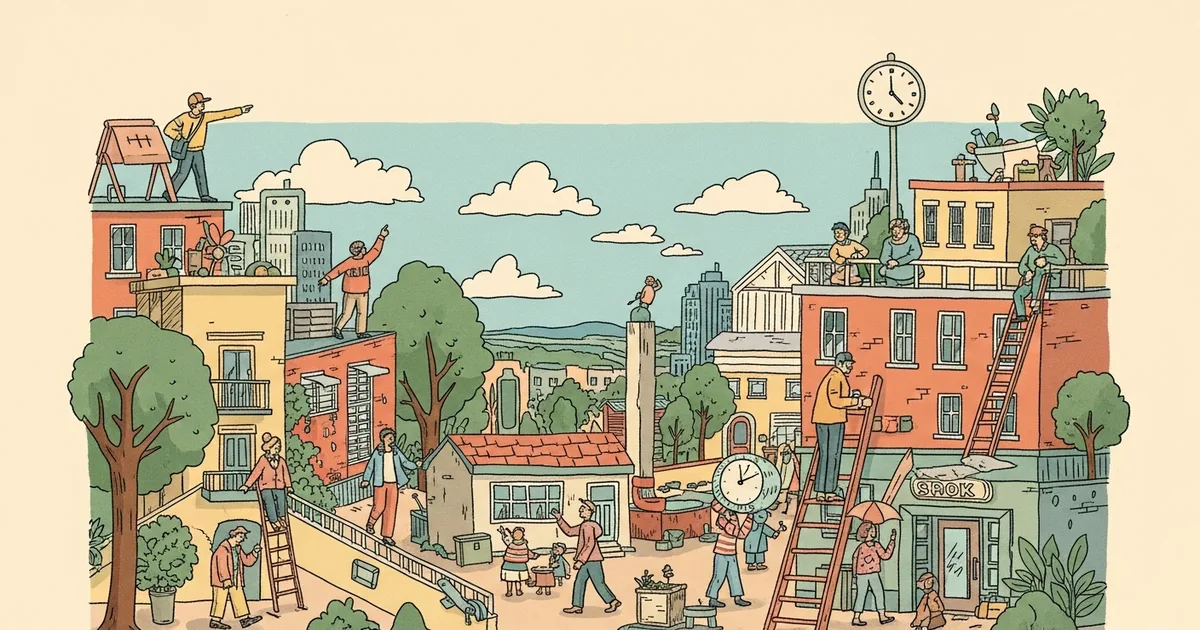 Editorial illustration for: As more Americans adopt AI tools, fewer say they can trust the results