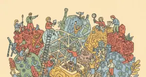 Editorial illustration for: AutoMS: Multi-Agent Evolutionary Search for Cross-Physics Inverse Microstructure Design