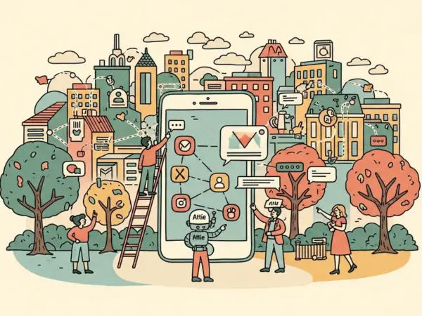 Editorial illustration for: Bluesky Launches AI Assistant Attie for Custom Social Media Feed Creation