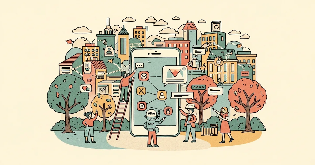 Editorial illustration for: Bluesky Launches AI Assistant Attie for Custom Social Media Feed Creation