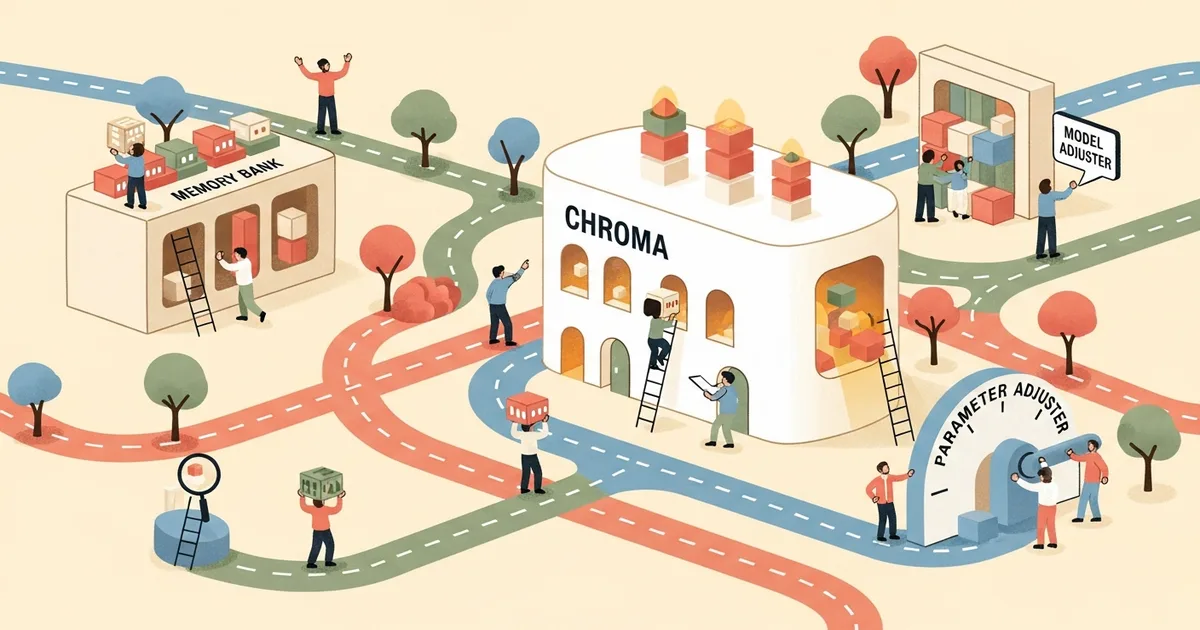 Editorial illustration for: Chroma Releases Context-1: 20B Parameter Model for Multi-Hop Search