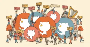 Editorial illustration for: 90% of Claude Code Commits Go to GitHub Repos with Under 2 Stars