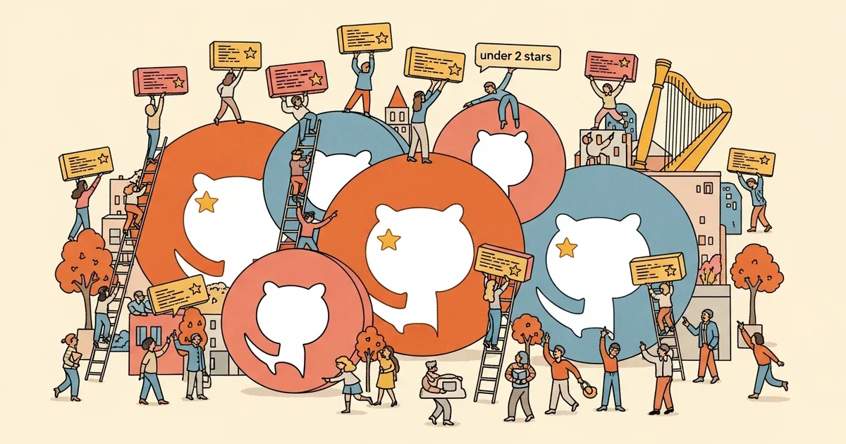 Editorial illustration for: 90% of Claude Code Commits Go to GitHub Repos with Under 2 Stars