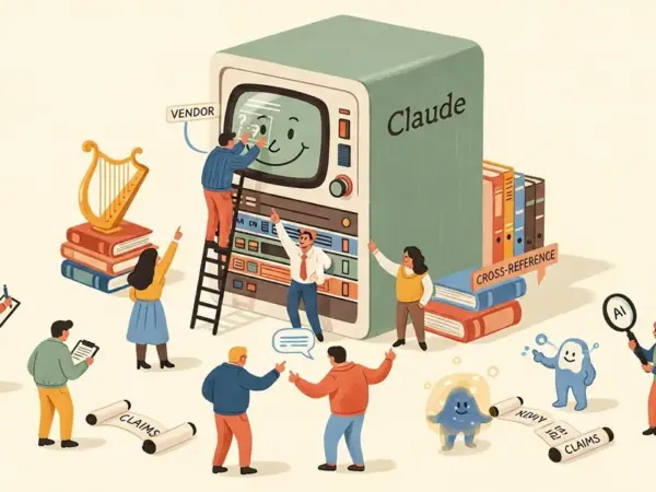 Editorial illustration for: Claude Skill Evaluates B2B Vendors by Interrogating Their AI Agents and Cross-Referencing Claims