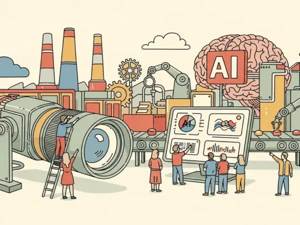Editorial illustration for: Cognex Survey: 57% of Manufacturers Already Use AI in Machine Vision Operations