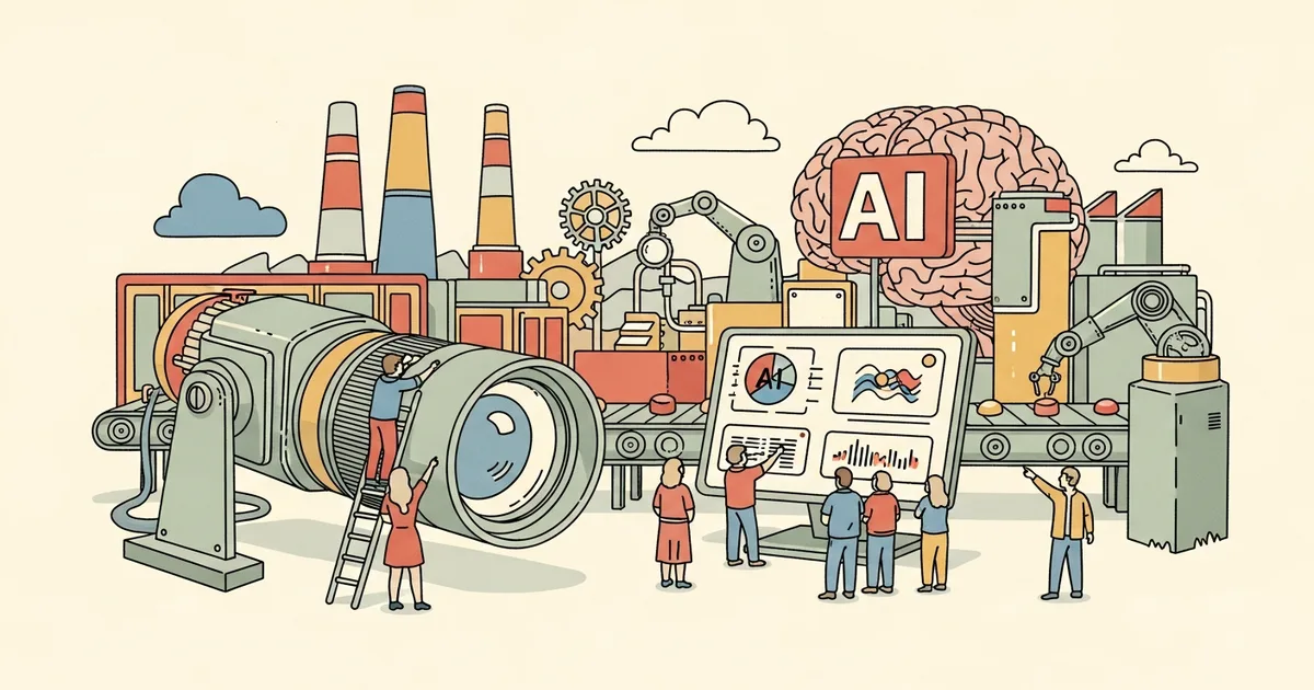 Editorial illustration for: Cognex Survey: 57% of Manufacturers Already Use AI in Machine Vision Operations