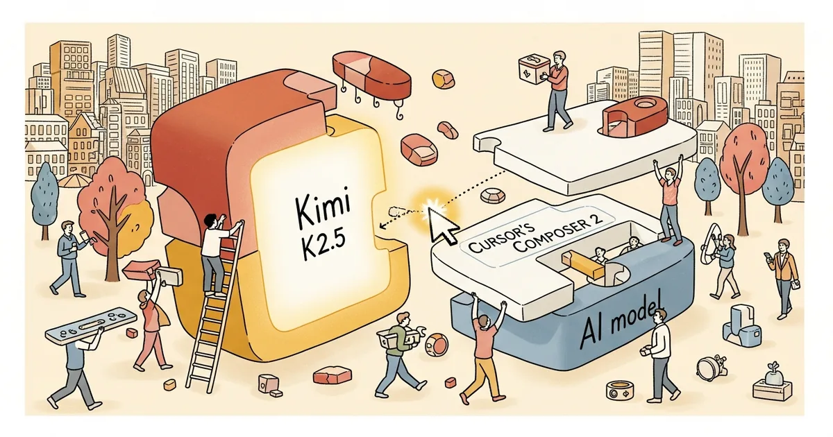Editorial illustration for: Cursor's Composer 2 Found to Be Built on Chinese AI Model Kimi K2.5