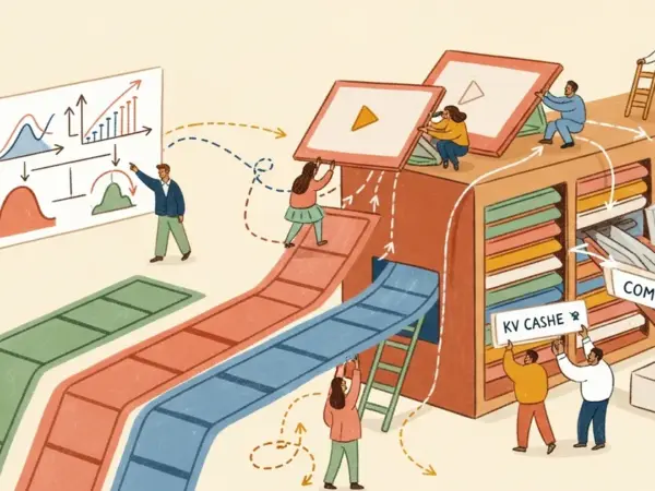 Editorial illustration for: Researchers Apply Video Compression to LLM KV Cache, Cut Quantization Error 10,000x