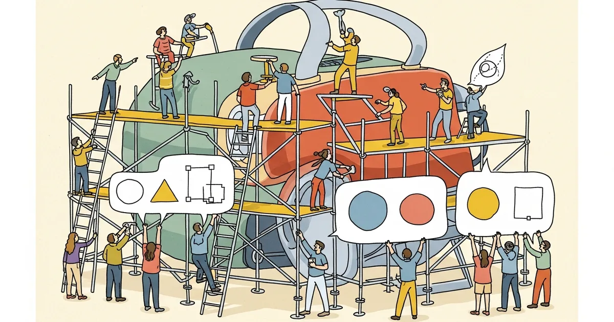 Editorial illustration for: DesignWeaver: Dimensional Scaffolding for Text-to-Image Product Design