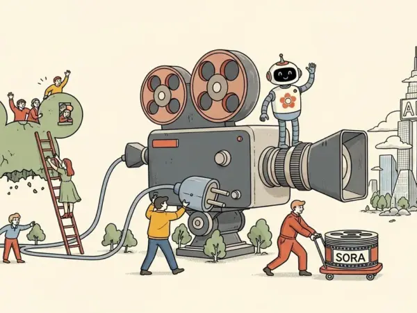 Editorial illustration for: Disney Exits $1B OpenAI Deal as Sora Video App Shuts Down