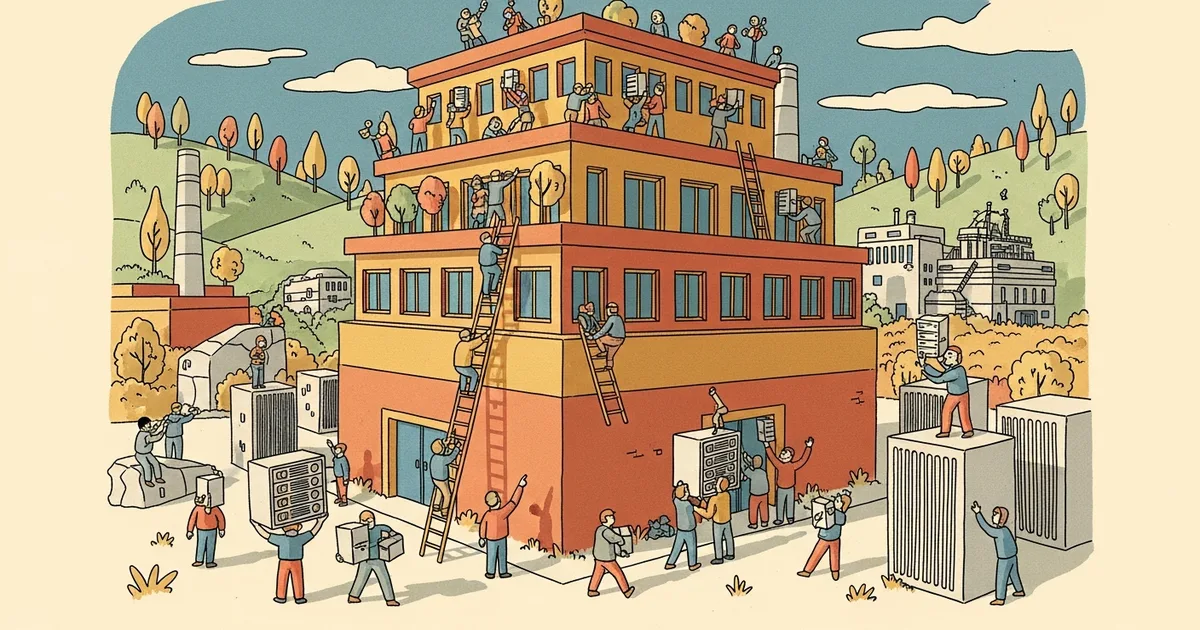 Editorial illustration for: DOE Announces 10-Gigawatt Data Center at Former Ohio Uranium Enrichment Site