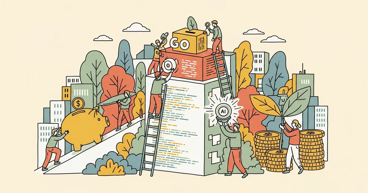 Editorial illustration for: How One Engineer Used AI to Rewrite JSONata in Go and Save $500K Per Year