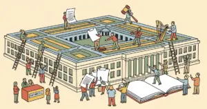 Editorial illustration for: Federal Judge Blocks Pentagon Ban on Anthropic, Calls Supply Chain Risk Label Unprecedented