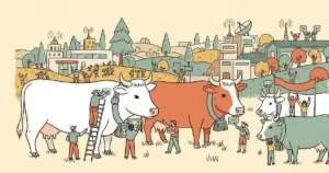 Editorial illustration for: Founders Fund Leads $2 Billion Valuation for Halter, an AI-Powered Cattle Management Startup