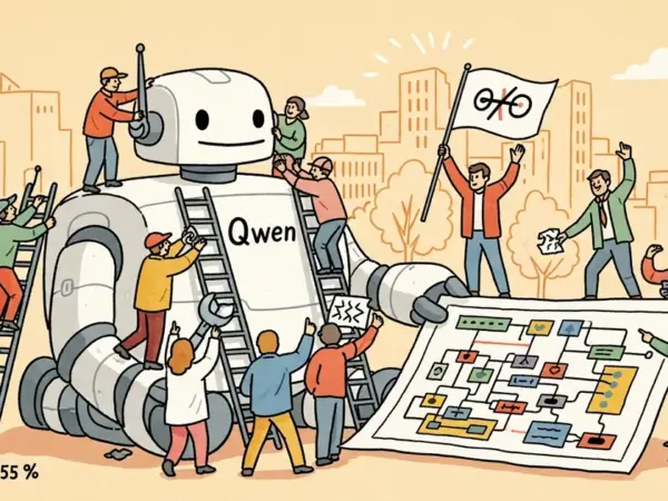 Editorial illustration for: Function Calling Harness Pushes Qwen From 6.75 Percent to 100 Percent Success on Complex Schemas