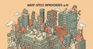 Editorial illustration for: Goldman CIO on the Warp-Speed Improvements in AI