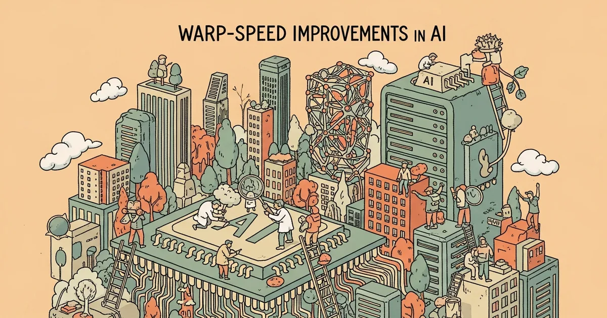 Editorial illustration for: Goldman CIO on the Warp-Speed Improvements in AI