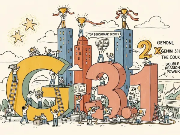 Editorial illustration for: Google Releases Gemini 3.1 Pro with Double the Reasoning Power and Top Benchmark Scores