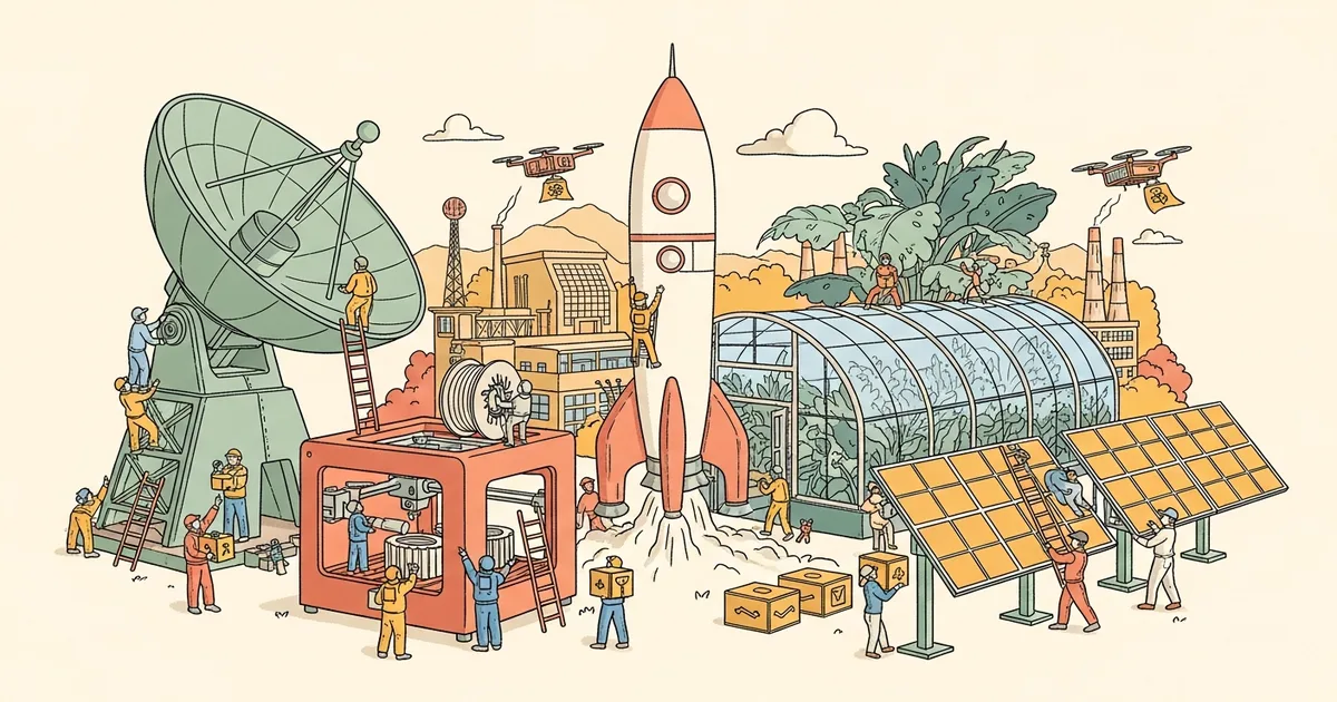 Editorial illustration for: How Space Exploration Is Driving Economic Growth