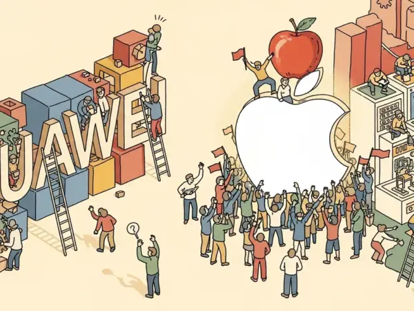 Editorial illustration for: Huawei Growth Stalls After Apple Comeback Offsets China AI Push