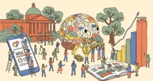 Editorial illustration for: India AI Summit Draws 300,000 Attendees, Yields $250 Billion in Investment Pledges