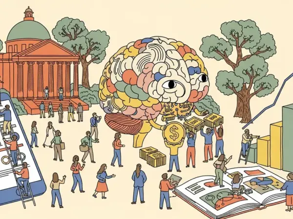 Editorial illustration for: India AI Summit Draws 300,000 Attendees, Yields $250 Billion in Investment Pledges