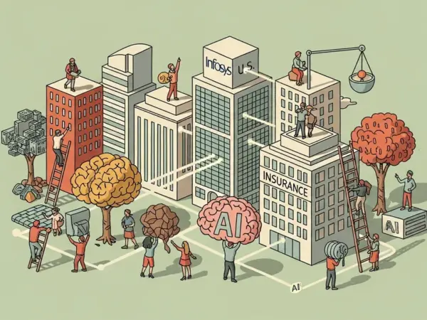 Editorial illustration for: Infosys Acquires Two US Healthcare and Insurance Firms for Up to $465 Million in AI-Driven Push