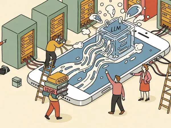 Editorial illustration for: iPhone 17 Pro Demonstrated Running a 400-Billion-Parameter LLM with 12GB of RAM