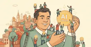 Editorial illustration for: Jensen Huang Proposes AI Token Compensation for Engineers at GTC Conference