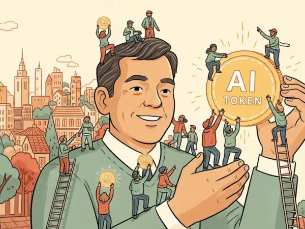 Editorial illustration for: Jensen Huang Proposes AI Token Compensation for Engineers at GTC Conference