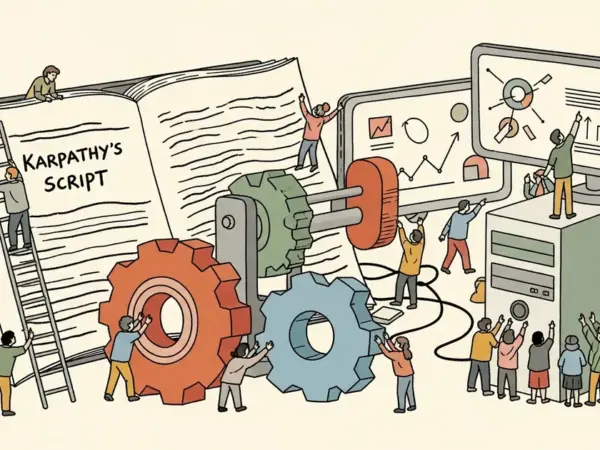 Editorial illustration for: Karpathy's 630-Line Script Ran 50 Experiments Overnight Without a Human
