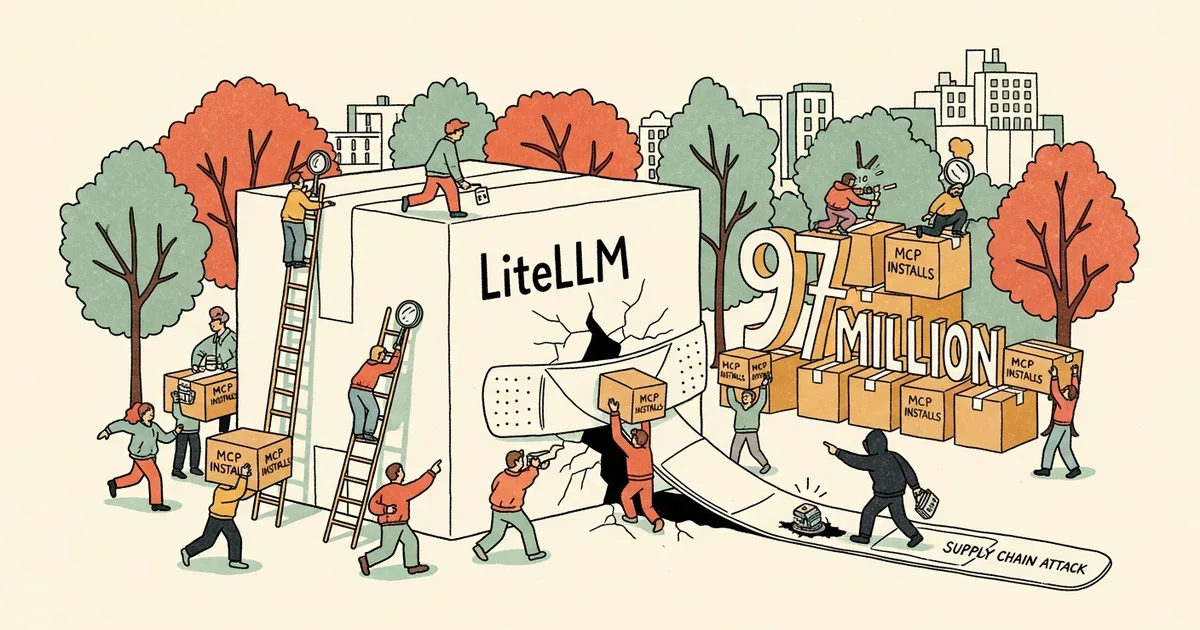 Editorial illustration for: The LiteLLM Supply Chain Attack That Hit 97 Million MCP Installs