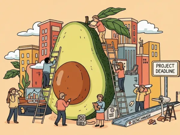 Editorial illustration for: Meta Delays AI Model 'Avocado' to May After Failing Internal Benchmarks Against Gemini 3.0