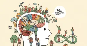 Editorial illustration for: Meta Releases TRIBE v2 Brain Prediction Model with 70x Resolution Boost